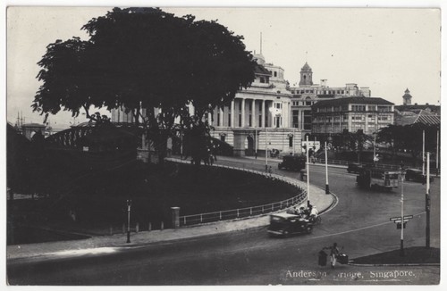 1930er Singapur - ECHTFOTO Innenstadt Kern - Vintage Postkarte Asien Postkarte - Bild 1 von 2