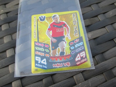 Vietnamesisches Match Attax 2011/12 Gary Neville Man United Golden Legend Minikarte