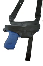 Right Hand Black Leather Horizontal Shoulder Holster for Glock 21 (P3-G21)