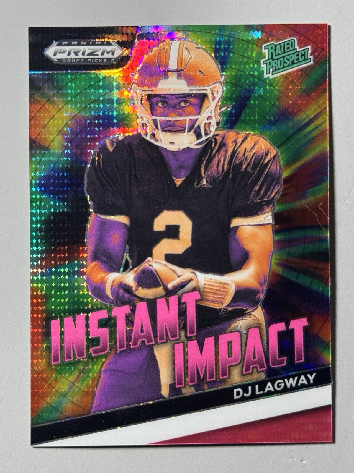 DJ Lagway 2024 Panini Prizm Draft Picks /15 Neon Pink Pulsar Instant Impact SSP