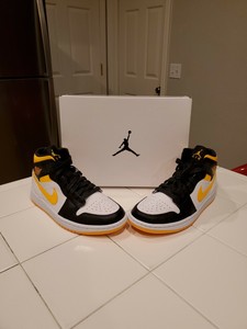 orange yellow black jordan 1