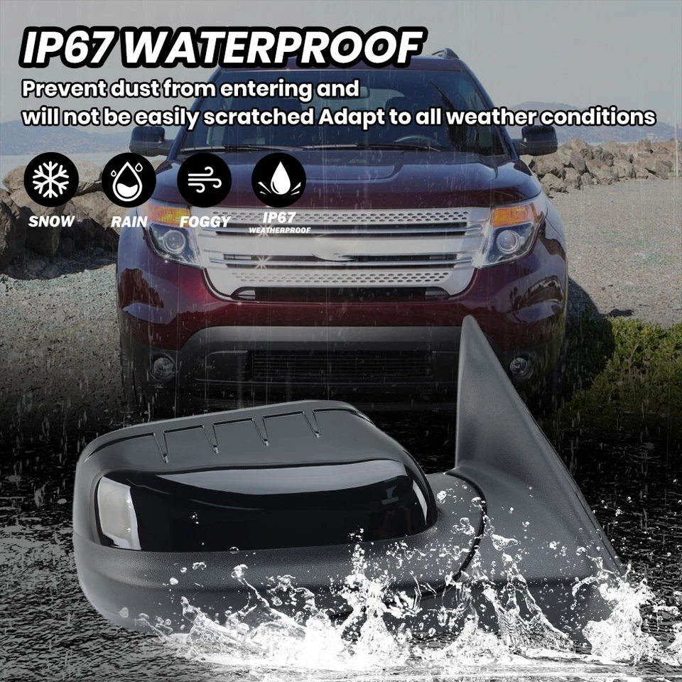 Espejo retrovisor para Ford Explorer 2011-2015 lado del pasajero manual plegable negro texturizado Foto 4 de 4