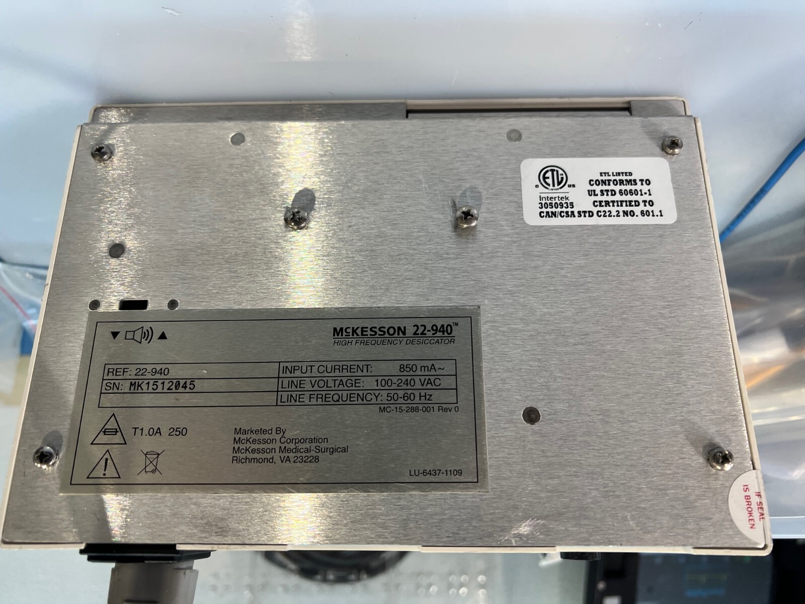 McKesson 22940 High Frequency Desiccator ESU eBay