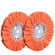 8" Orange Airway Buffing Wheel 5/8 Arbor Hole12 Plys/Medium Polishing 2pc