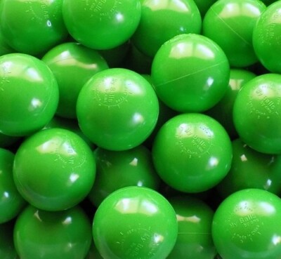 Pack of 400 Primary-Green Colored Jumbo 3'' Size Commercial Grade Balls