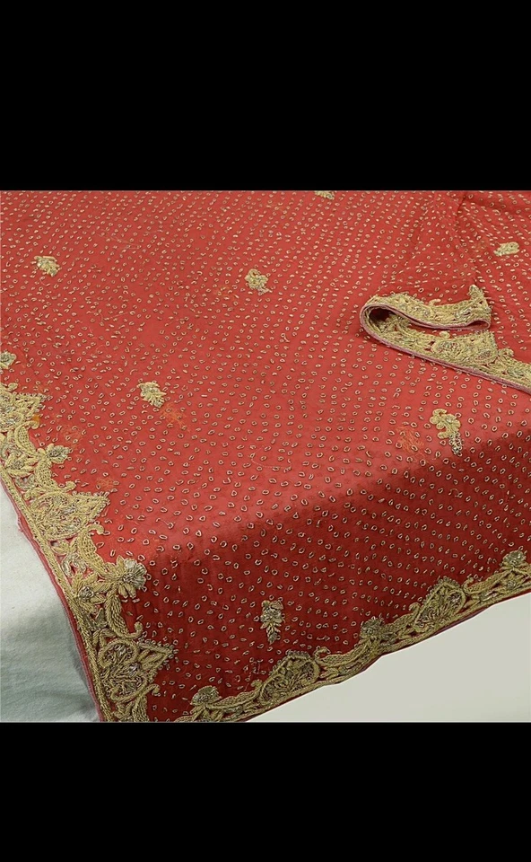 Women Indian Traditional Embroidered Chiffon Dupatta Fancy Stole Scarf Partywear Foto 4 de 4