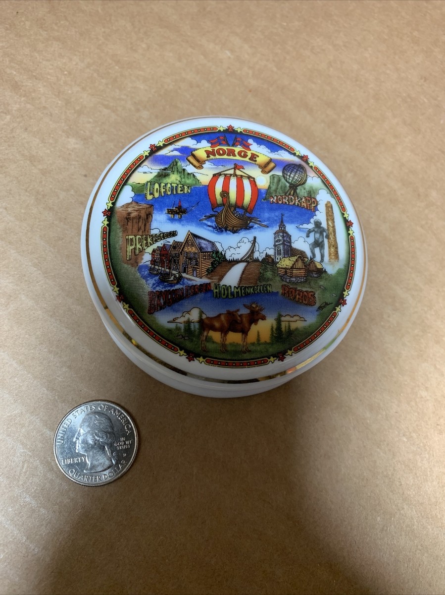 Nord Suvenir 7650 VERDAL NORWAY Souvenir Trinket Box Jewerly Ring