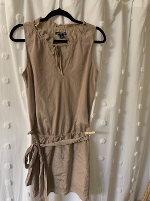 gap brown polka dot dress Mockneck Metallic Mini Dress