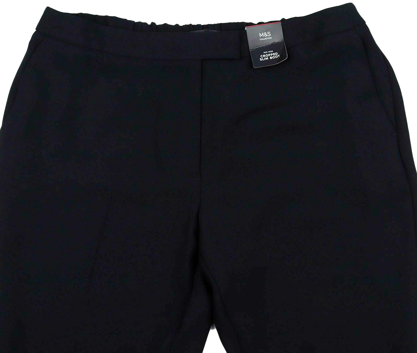 M&S Womens Marks and Spencer Black Crop Trousers Size 12                      zz