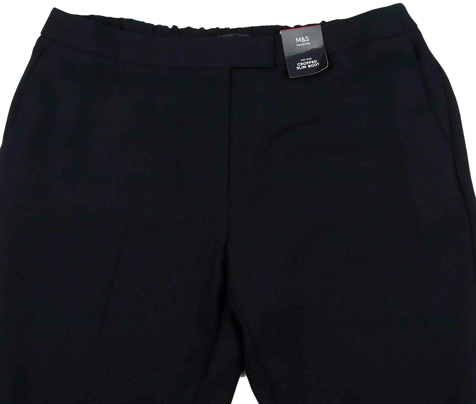 M&S Womens Marks and Spencer Black Crop Trousers Size 12                      zz