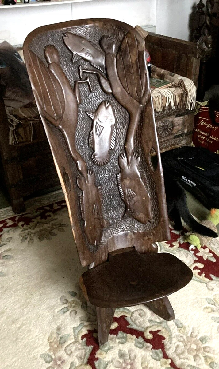 An Original Large Vintage Hand Carved Hardwood Tribal Palaver