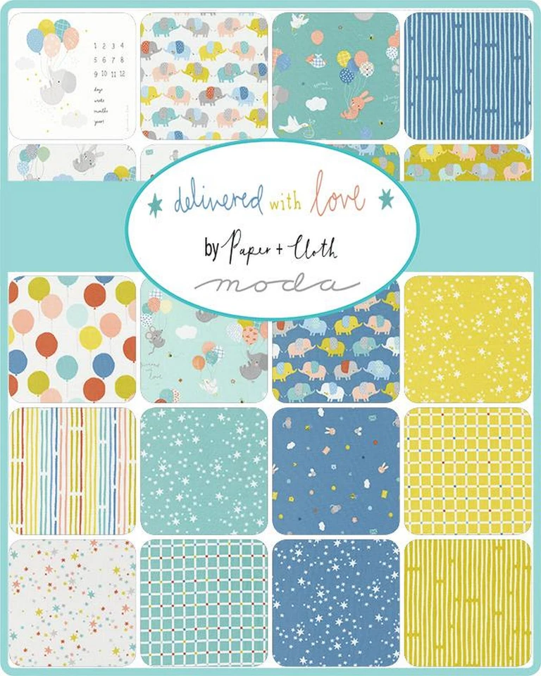Delivered With Love Moda Layer Cake 42 100% Cotton 10" Precut Quilt Squares - Image 2 of 2