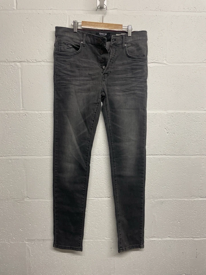 Firetrap Blackseal Men’s Skinny Fit Jeans – 30W 30L – Faded Black – C33 - Image 3 of 4