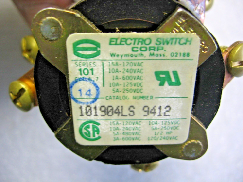 4 Pole Snap Action Rotary Electro Switch 101904LS 600v Caterpillar 3N-5976 - Picture 5 of 5