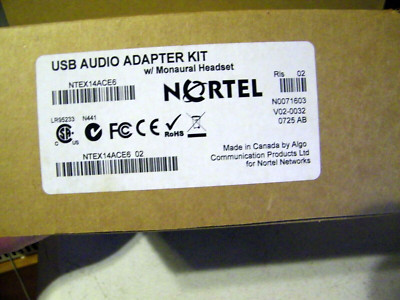 Nortel USB Audio Adapter Kit With GN 2000 Netcom Hands Free Telephone Headset