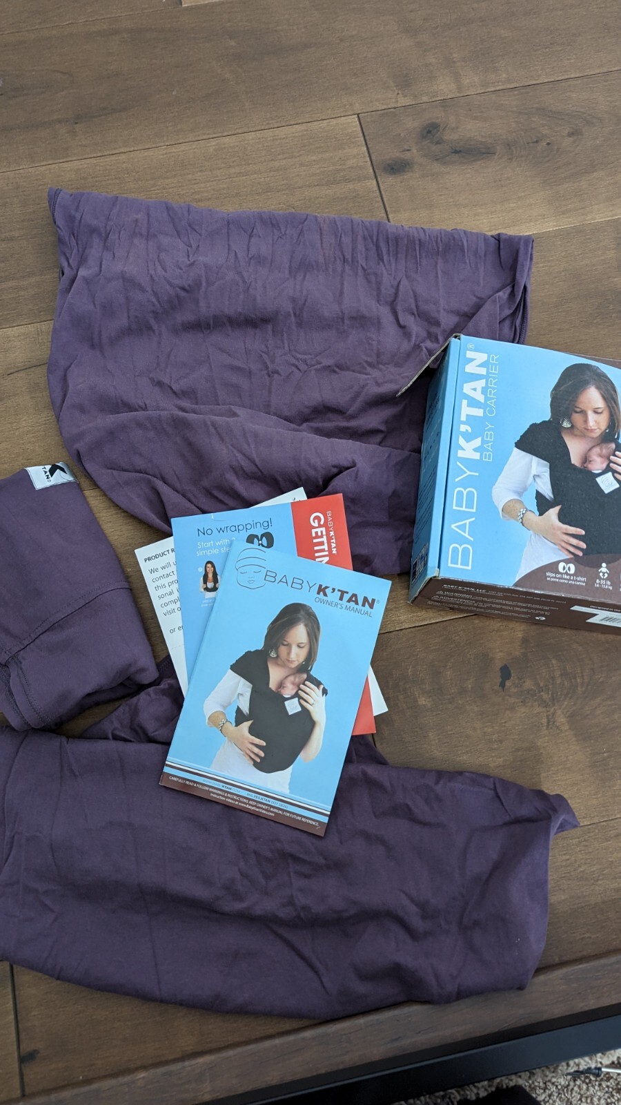 Baby K’tan Baby Carrier in Eggplant Purple Size XS New-image