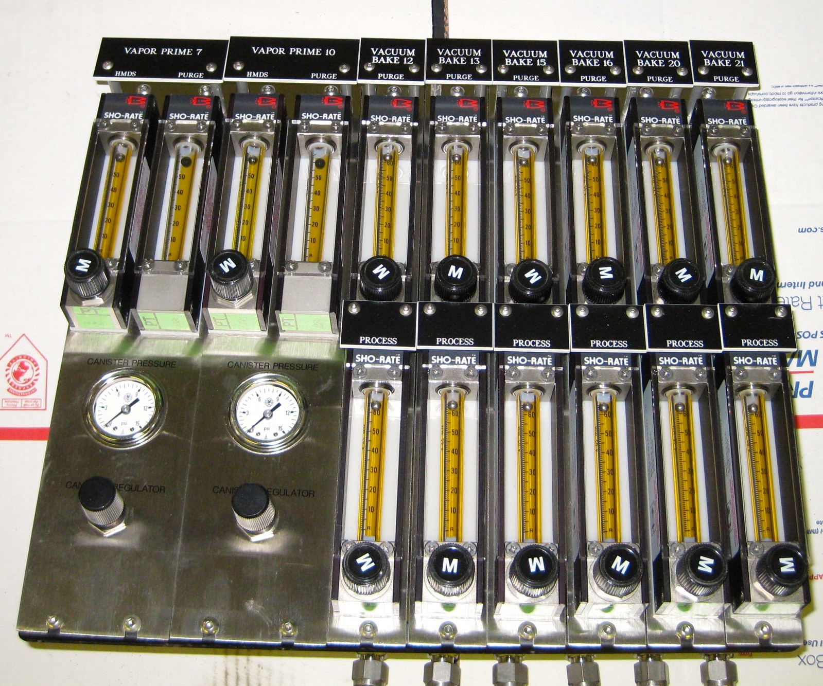 LOT Flow Meter Unit Brooks Sho-Rate Porter Regulators SVG 38302 99-4354 AMAT