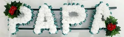 MYSILKFLOWERS LTD PAPA Artificial Silk Funeral Tribute Any 4 Letter Name Flower Wreath DAD SON BRO