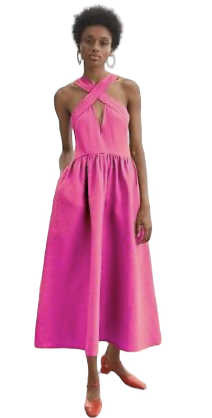 Rachel Comey Terry Keyhole Textured Midi Dress Womens Size Large NWT $595 image 3