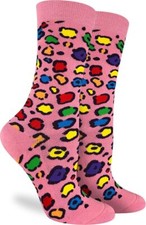 Women's Leopard Rainbow Print Socks Adult Shoe Size 5-9