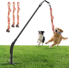 Tether Tug Outdoor Dog Rope Toy, Adjustment Height Upgraded Spring Pole, Include
