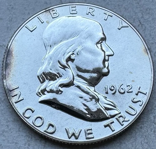 1962 Proof Franklin Half Dollar 90% Silver-INV#8342