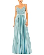 Mac Duggal Strap Surplice Top Pleated Dress Women's