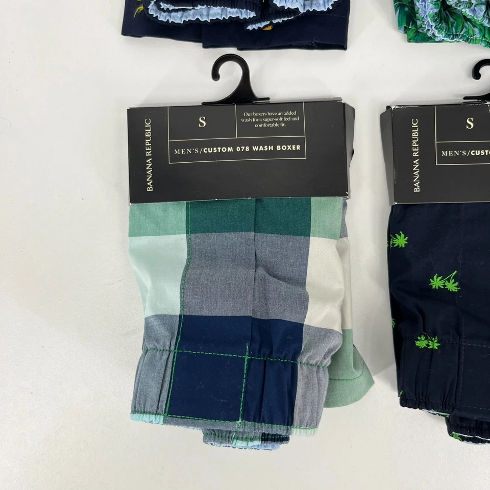 批量 4 件 Banana Republic 拳击手 男式 S 码 蓝色 绿色 100% 棉 全新 全新带标签 — 第 4/4 张图片