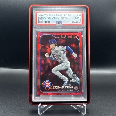 2024 Topps Chrome UPD Sapphire Pete Crow-Armstrong RED JERSEY#/5 PSA 9 RC Pop 1 