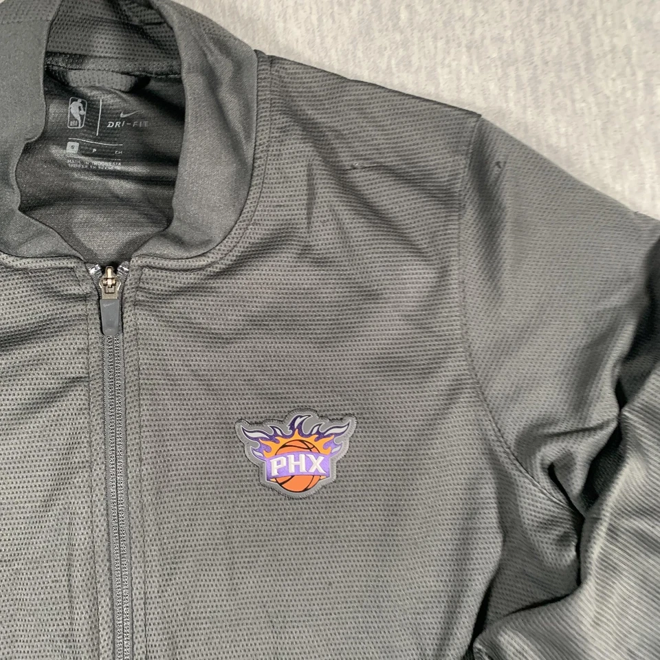 Chaqueta Phoenix Suns Para Hombre Pequeña Gris NBA Baloncesto Nike Dri-FIT Cremallera Completa Pista Foto 4 de 4