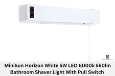MiniSun Horizon White 5W LED 6000k 550lm Bathroom Shaver Light With Pull Switch