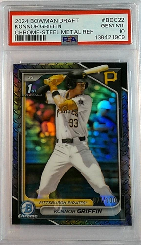 2024 Bowman Draft Chrome Konnor Griffin Steel Metal Refractor /100 (RC) PSA 10