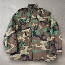 Vintage 80 s Woodland Camo Cold Weather Field Coat Small Reg M-65 Jacket Army