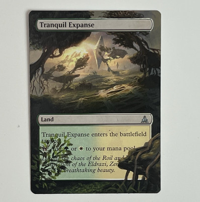 MTG Tranquil Expanse Hand Painted Altered Card, Alter Magic Selesnya Dual Land