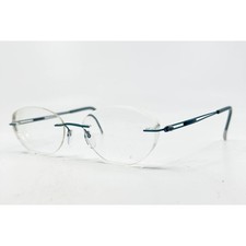 Silhouette Rimless Eyeglasses Teal Blue Oval Frames Austria 5521 70 5040 17 140