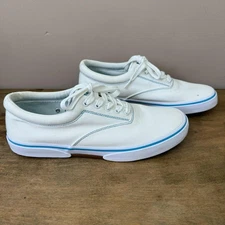 Men's 11 Sperry Top-sider Halyard CVO Retro White  Sneakers Blue Trim