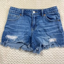 Cat  Jack Shorts Girls Large 10 12 Blue Stretch Denim Adjustable Waist