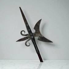 Metal And Wood Halberd Neapolitan Nativity Scene 43 Cm