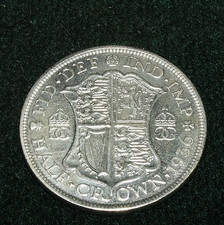 1936 GEORGE V SILVER HALF CROWN coin for sale is in the photo.