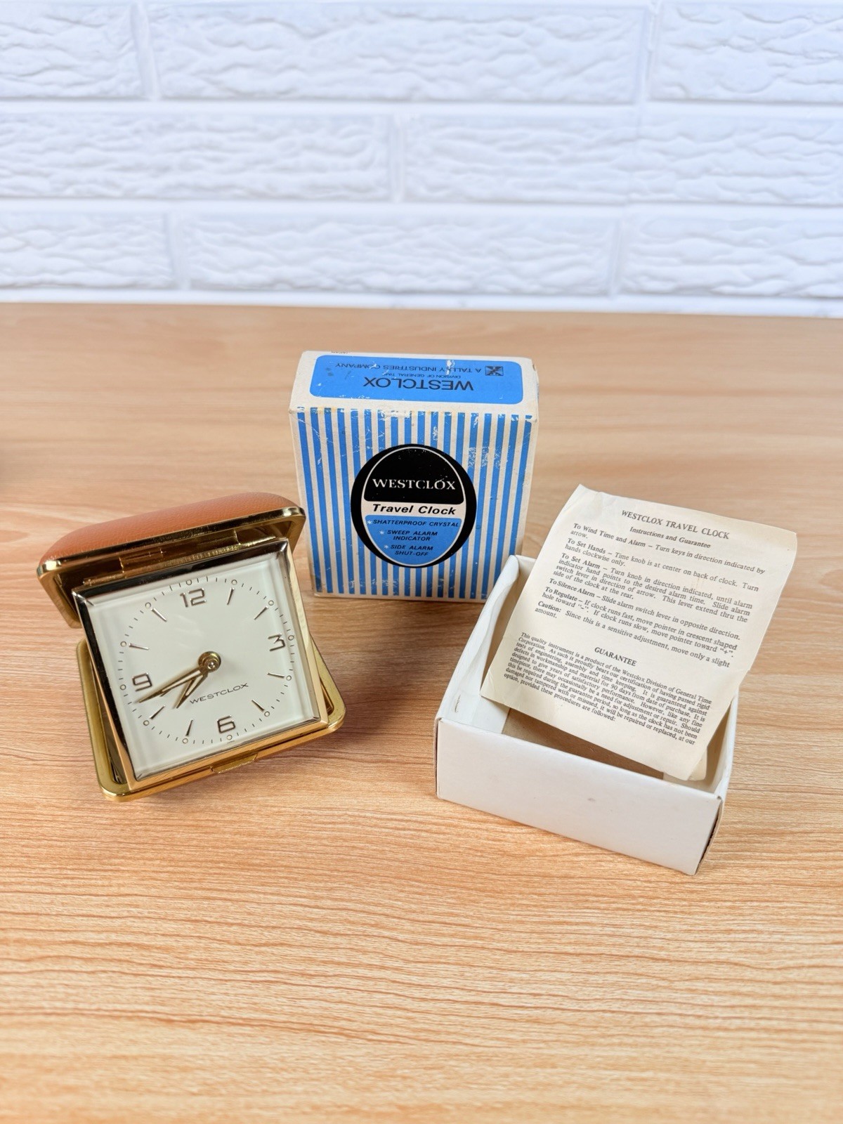 Vintage Westclox Touralarm II 44106 Travel Alarm Clock Japan Box Papers Works photo