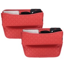 2 Pcs 11.5"x2.1" Car Seat Gap Filler Red Car Organizer Storage Box for Phone