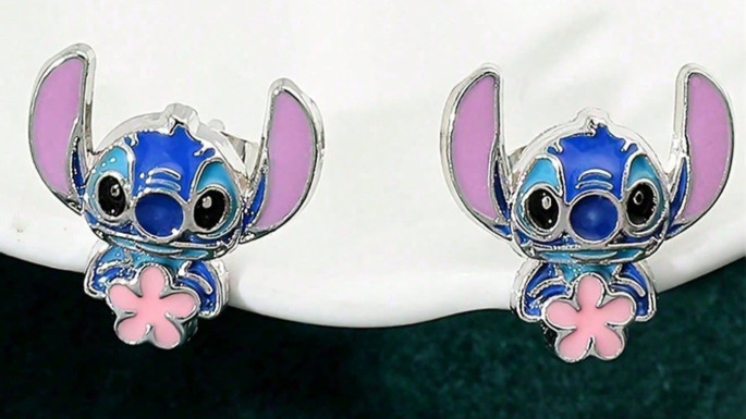 Conjunto de Pendientes Lilo & Stitch Tachuelas Niñas Regalo Regalo Cumpleaños Niños Pendientes Disney