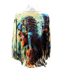 Beautiful MW Poncho Indian Chieftress Crazy Fringe