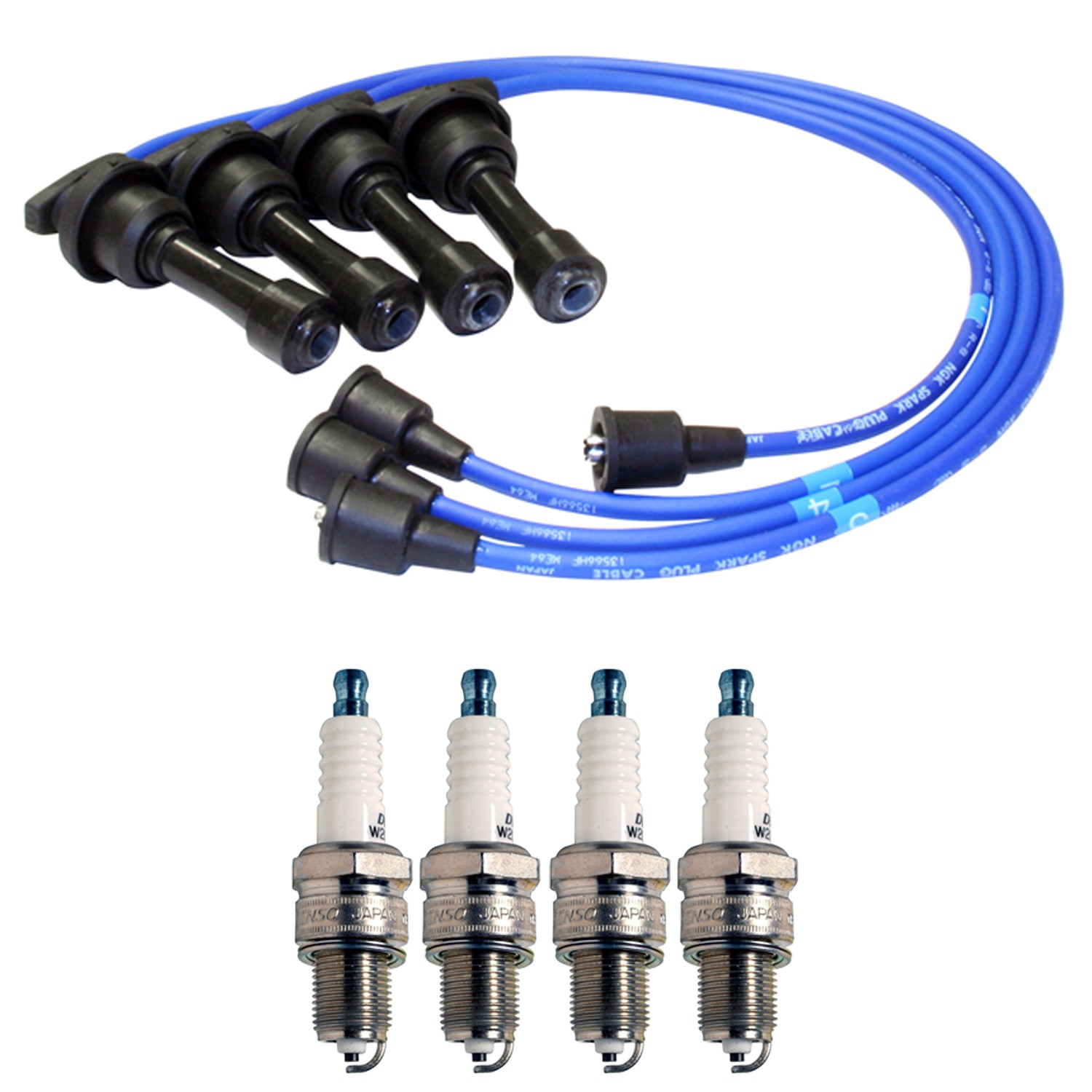 NGK Wire Set  Denso 4 Standard Spark Plugs Kit for Laser RS Talon TSi 2.0L L4