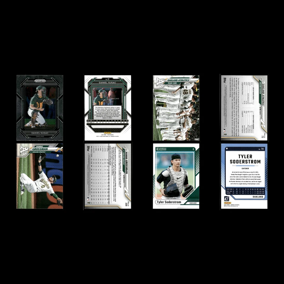 Lote de 25 tarjetas de béisbol Oakland Athletics Panini Prizm Daniel Susac casi nuevas de béisbol Foto 3 de 4
