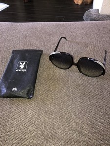 SUPER RARE!! Vintage Playboy Sunglasses 4516 50 Made In Germany Black W/ Stripes