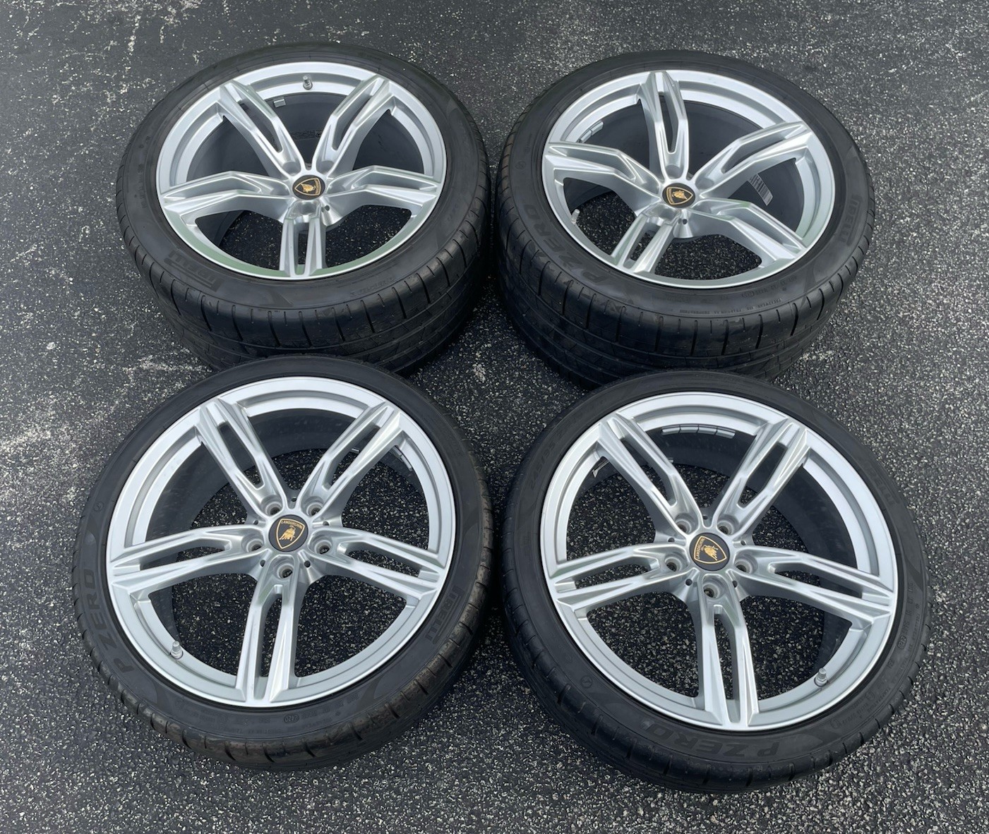 19" Lamborghini Huracan EVO LP580 OEM wheels rims Silver TIRES Factory 2020-2025