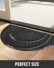 Door Mat Outdoor Indoor Entrance Doormat-Semicircular Durable Rubber Non Slip...
