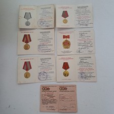 Original Document Awards Medal WW2 Soviet Russia , LOT of 7 . 48/7