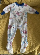Vtg 80s Gerber Baby Sleeper 2T Safari Animals Zip Footed Pajamas Polyester USA